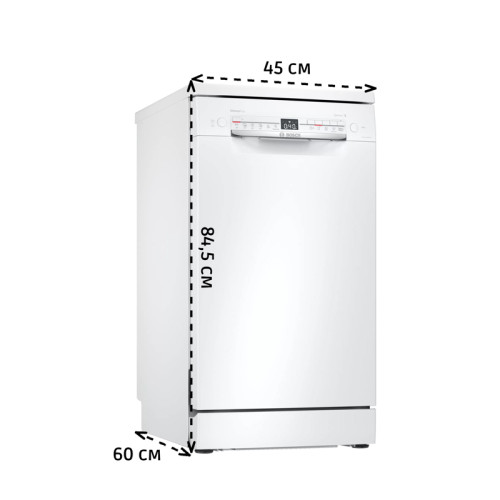 Отдельностоящая посудомоечная машина Bosch SPS2HMW54Q  45 см, 10 комплектов, 5 программ, электронное управление, дисплей, отсрочка старта, уровень шума 46 дБ, энергоэффективность А+, цвет белый