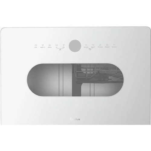 Компактная посудомоечная машина EVELUX, 5 комплектов, 7 программ, 2 корзины, подсветка камеры, LED индикаторы, отложенный старт 1-24 ч, стандартный двигатель, сенсорное управление, энергоэффективность А+, цвет белый