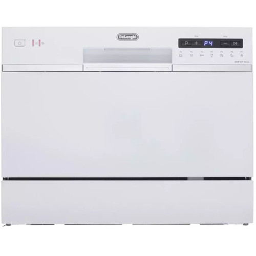 Посудомоечная машина Delonghi/ Панель управления из акрилата, Вместимость: 6 комплектов, А++, Управление: электронное, Расход воды: 7 л, Уровень шума: 49 дБ, Скрытый нагревательный элемент, Самоочищающийся фильтр, Лоток для столовых приборов, Количество п