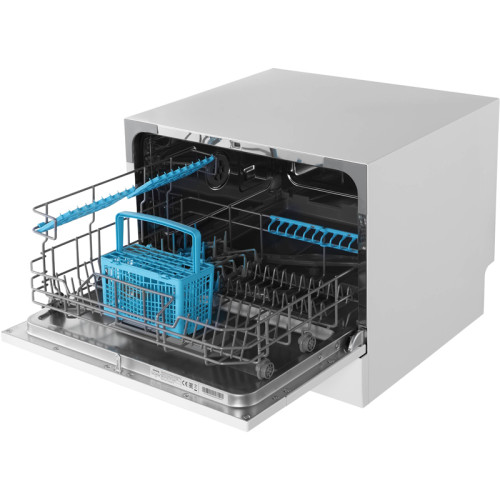 Компактная посудомоечная машина KORTING/ Компактная посудомоечная машина KORTING, отдельностоящая, 55 см, 1 корзина, 6 комплектов, электронное управление, LED индикаторы, 7 программ, отложенный старт, конденсационная сушка, проточный ТЭН, полный AquaStop,