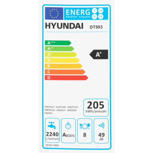 Посудомоечная машина Hyundai DT503 белый (компактная)