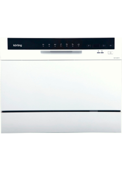 Посудомоечная машина/ Отдельност.настольная, А+/А/А, электронное управление  LED индикаторы, 7 прогр., 6 компл., таймер отложенного старта 1-24 часов, защита от протечек, прграмма самоочистки, возможность подключения к горячей воде; Ур.шума 49 дБ; цвет- б