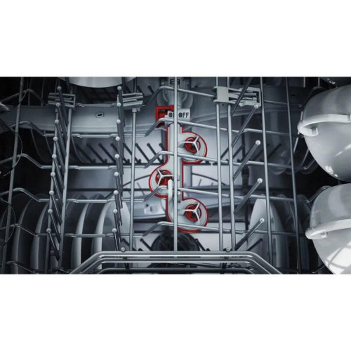 Отдельностоящая посудомоечная машина Bosch, 60 см, 13 комплектов, 8 программ, активная сушка с теплообменником, сенсорное управление, дисплей, отсрочка старта, половинная загрузка, уровень шума 40 дБ, энергоэффективность А++, цвет белый