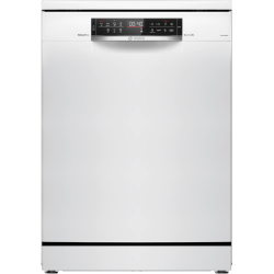 Посудомоечная машина BOSCH SMS6EMW65Q отдельностоящая, 60 см, 13 комплектов, 6 стандартных программ, 4 температурных режима, технология защиты стекла, проточный нагревательный элемент, самоочистка фильтра, AquaSensor, дисплей, Wi-Fi, отсрочка запуска, 3 к