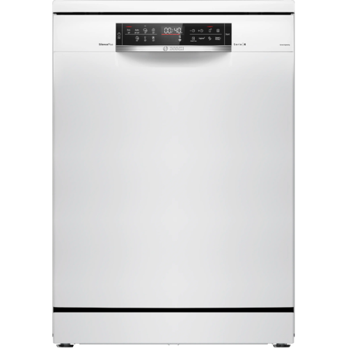 Посудомоечная машина BOSCH SMS6EMW65Q отдельностоящая, 60 см, 13 комплектов, 6 стандартных программ, 4 температурных режима, технология защиты стекла, проточный нагревательный элемент, самоочистка фильтра, AquaSensor, дисплей, Wi-Fi, отсрочка запуска, 3 к