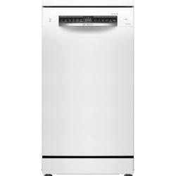 Отдельностоящая посудомоечная машина Bosch, 45 см, 10 комплектов, 5 программ, электронное управление, дисплей, отсрочка старта, уровень шума 46 дБ, энергоэффективность А+, цвет белый