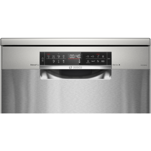 Посудомоечная машина BOSCH SMS6EMI65Q Serie 6, Отдельностоящая посудомоечная машина 60см.,цвет: нержавеющая сталь; Класс A-A-A; 4 программы ;13 компл.посуды; отсрочка старта 24ч;3-й короб ; система защиты от протечек; Половинная загрузка, HygienePlus.