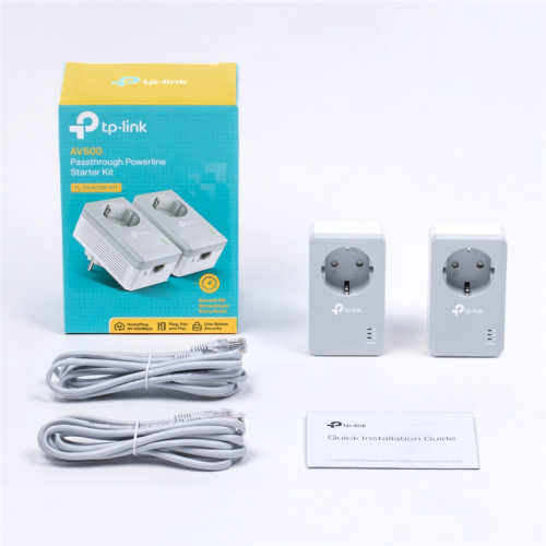 Сетевой адаптер/ AV600 Powerline Adapter with AC Pass Through Starter Kit, Ultra Compact Size, 10/100Mbps, Twin Pack