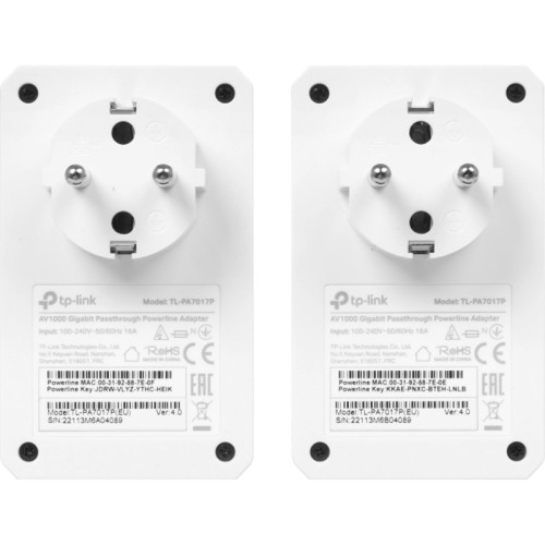 Сетевой адаптер/ AV1000 Gigabit Passthrough Powerline Starter Kit Сетевой адаптер/ AV1000 Gigabit Passthrough Powerline Starter Kit