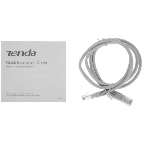 Набор PowerLine адаптеров/ Tenda PH5 Набор PowerLine адаптеров, 1000 Мбит/с, в комплекте - 2 шт (P3, PA6), Wi-Fi 2.4 ГГц 300 Мбит/с