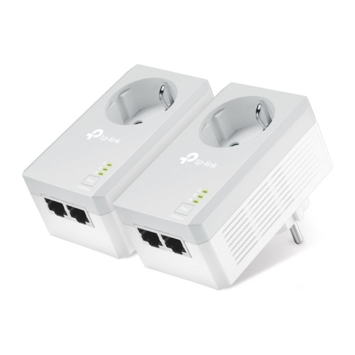 Адаптер Powerline/ AV600 2-port Powerline  Adapter with AC Pass Through Starter Kit, 2 Fast Ethernet ports, Twin Pack