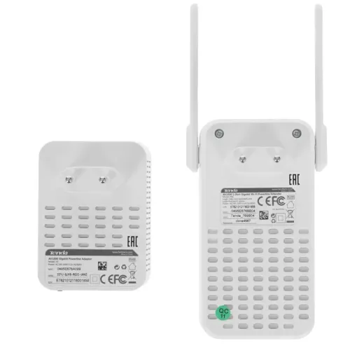 Набор PowerLine адаптеров/ Tenda PH5 Набор PowerLine адаптеров, 1000 Мбит/с, в комплекте - 2 шт (P3, PA6), Wi-Fi 2.4 ГГц 300 Мбит/с