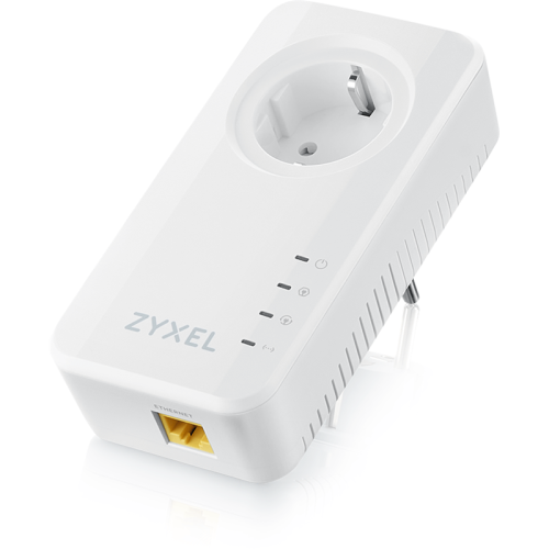 Адаптер/ ZYXEL PLA6457-EU0201F Set of two Powerline adapters Zyxel PLA6457 with built-in socket, G.hn Wave 2 (up to 2400 Mbps), 1xLAN GE