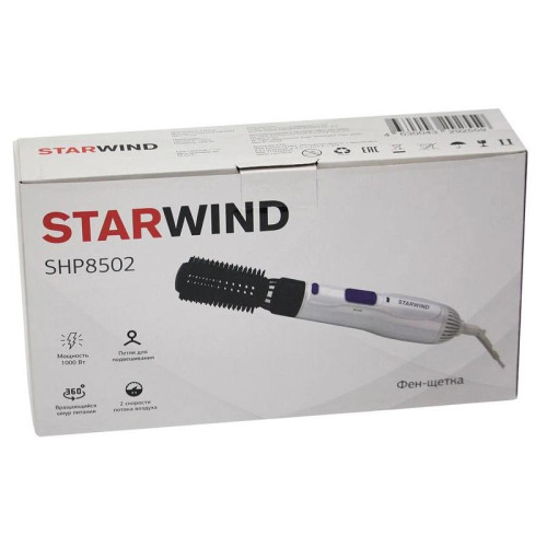 Фен-щетка/ Фен-щетка Starwind SHP8502 1000Вт белый/фиолетовый