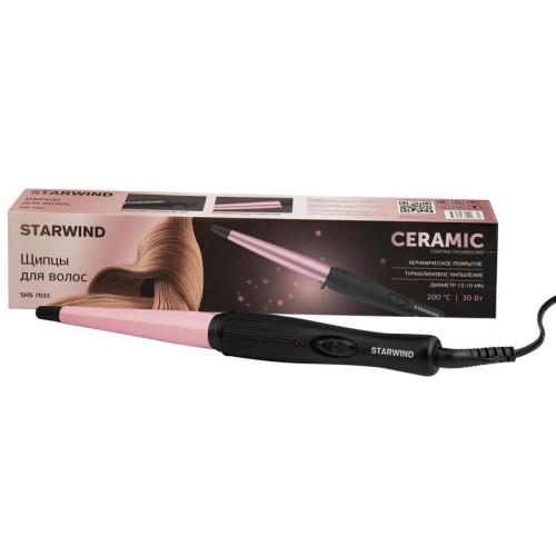 Щипцы/ Щипцы Starwind SHS 7035 30Вт черный/фиолетовый макс.темп.:200С покрытие:турмалиновое