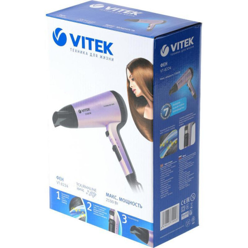 Фен/ Фен Vitek VT-8224 2100Вт фиолетовый/черный (8224-VT-01_MC) Фен/ Фен Vitek VT-8224 2100Вт фиолетовый/черный (8224-VT-01_MC)