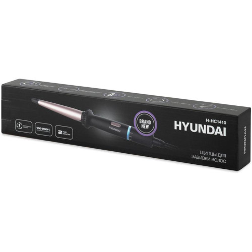 Щипцы/ Щипцы Hyundai H-HC1410 40Вт черный макс.темп.:200С покрытие:керамико-турмалиновое