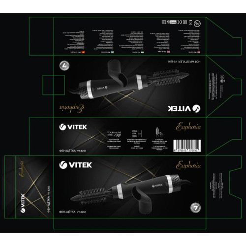 Фен-щетка/ Фен-щетка Vitek VT-8250 1200Вт черный