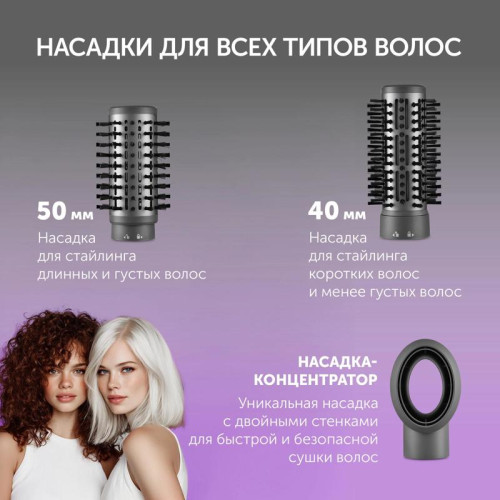 Фен-щетка/ Фен-щетка Polaris PHSB 1100Ri 1200Вт графитовый
