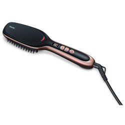 Расческа-выпрямитель/ Расческа-выпрямитель Beurer HS60 45Вт черный макс.темп.:200С покрытие:керамическое (591.10)