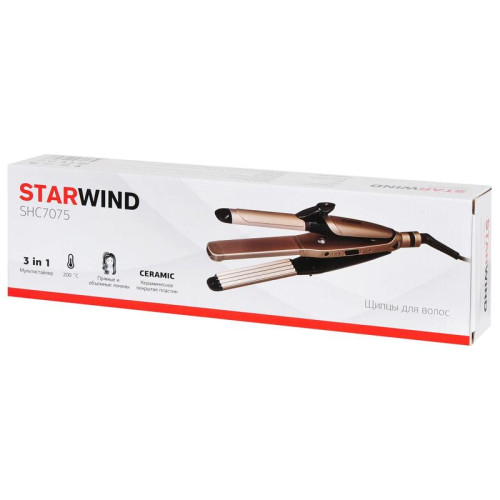 Щипцы/ Щипцы Starwind SHC 7075 55Вт шампань/черный макс.темп.:200С