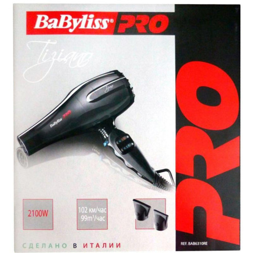 Фен/ Фен Babyliss Pro Tiziano 2100Вт черный (BAB6310RE)