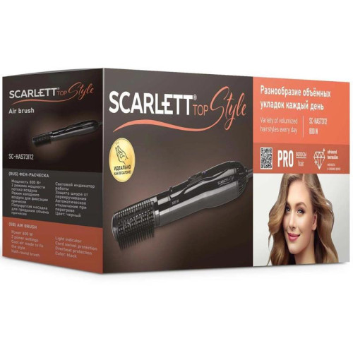 Фен-щетка/ Фен-щетка Scarlett Top Style SC-HAS73I12 800Вт черный