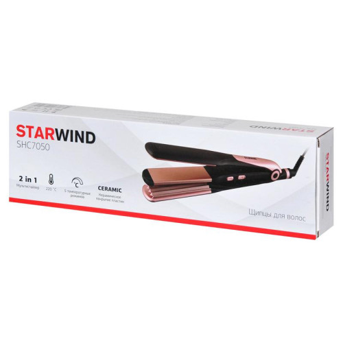 Мульти-Стайлер/ Мульти-Стайлер Starwind SHC 7050 55Вт розовое золото макс.темп.:220С покрытие:керамическое Мульти-Стайлер/ Мульти-Стайлер Starwind SHC 7050 55Вт розовое золото макс.темп.:220С покрытие:керамическое