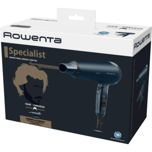 Фен ROWENTA/ Фен ROWENTA CV4753F1 Фен ROWENTA, Nomad, мощность 2200 Вт, 3 температурных режима, 2 скорости, ультра-холодный воздух, цвет синий
