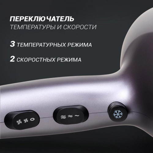Фен/ Фен Polaris PHD 2290Ti Tourmaline PROF 2200Вт графитовый/золотистый (PHD 2290TI)