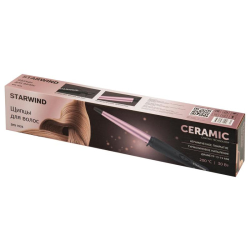 Щипцы/ Щипцы Starwind SHS 7035 30Вт черный/фиолетовый макс.темп.:200С покрытие:турмалиновое