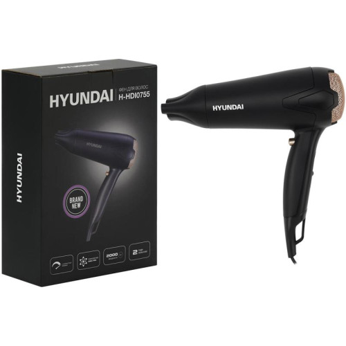 Фен/ Фен Hyundai H-HDI0755 2000Вт черный матовый