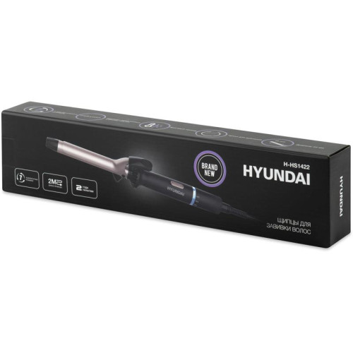 Щипцы/ Щипцы Hyundai H-HS1422 40Вт черный макс.темп.:200С покрытие:керамико-турмалиновое