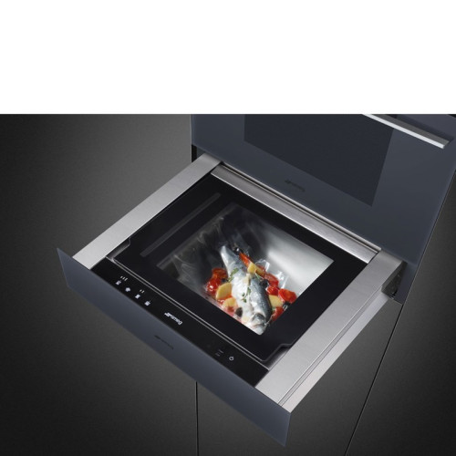 Ваккуматор Smeg/ SMEG CPV115G Вакууматор, 60 см, высота 13,5 см, стекло Neptune Grey, открывание PUSH