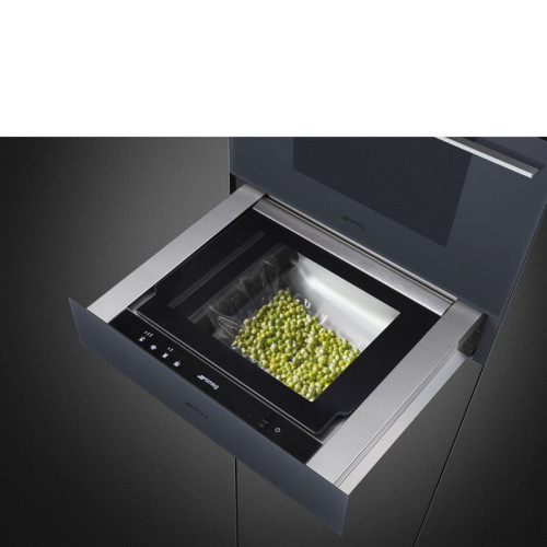 Ваккуматор Smeg/ SMEG CPV115G Вакууматор, 60 см, высота 13,5 см, стекло Neptune Grey, открывание PUSH