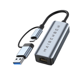 Адаптер/ Maibenben Adapter USB-C/USB-A to RJ45 LAN 1000M