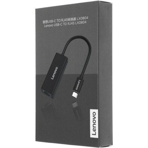 Адаптер для ноутбука Lenovo ThinkPad LX0804 черный USB-C to Ethernet Adapter