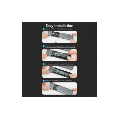 Корпус для SSD Vention USB 3.1 Gen 2-C M.2 NGFF (B-Key/B&M Key) Серый Корпус для SSD Vention USB 3.1 Gen 2-C M.2 NGFF (B-Key/B&M Key) Серый