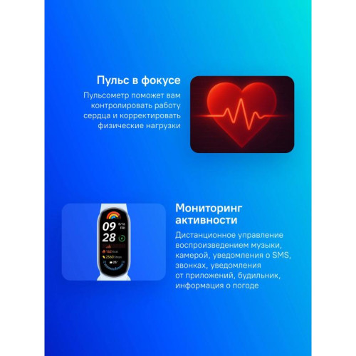 Фитнес-трекер Xiaomi Smart Band 9 AMOLED корп.:синий рем.:синий (BHR8346GL )