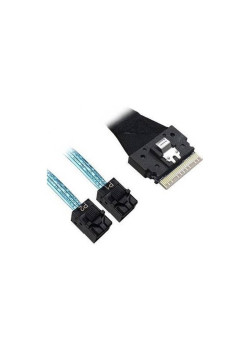Кабель/ Cable, x8 8654 to 2x4 8643, 9402 SAS 1M. SFF-8654 (SlimSAS) - 2 x4 SFF-8643 Mini SAS HD
