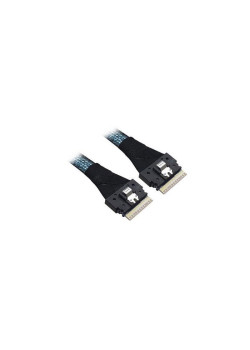Кабель/ Cable, x8 8654 to 1x8 8654, 1M. To Controller SFF-8654 (SlimSAS), To Devices/Backplane 1 x8 SFF8654 SlimSAS.