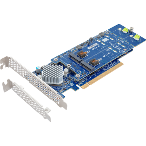 Контроллер дисковый/ Gigabyte CMT3160 (M.2 RAID Card - 4 x Gen4 NVMe - 2280/22110, SAS3816)