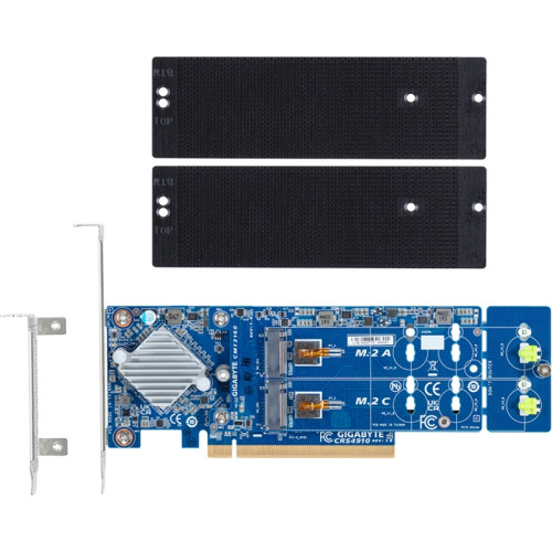 Контроллер дисковый/ Gigabyte CMT3160 (M.2 RAID Card - 4 x Gen4 NVMe - 2280/22110, SAS3816) Контроллер дисковый/ Gigabyte CMT3160 (M.2 RAID Card - 4 x Gen4 NVMe - 2280/22110, SAS3816)