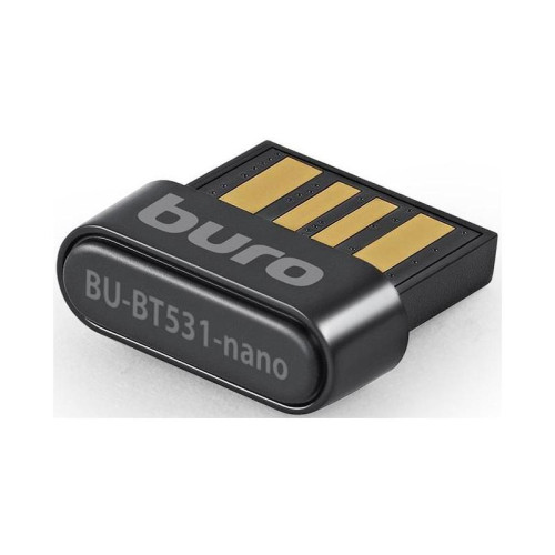 Адаптер USB Buro BU-BT531-nano BT5.3+EDR class 1.5 20м черный [BU-BT531-NANO]