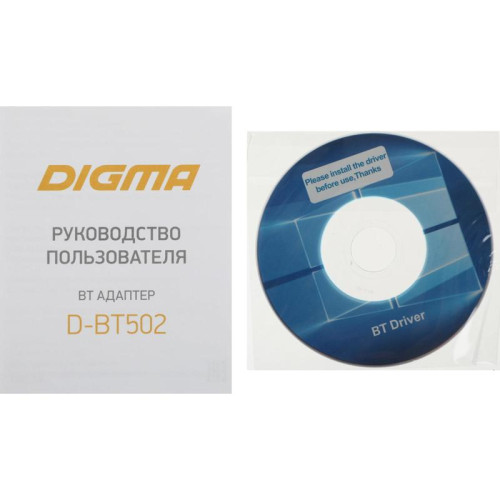 Адаптер USB Digma D-BT502 BT5.0+EDR class 1.5 20м черный [D-BT502]
