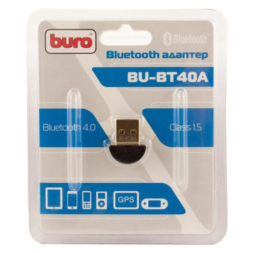 Адаптер USB Buro BU-BT40A BT4.0+EDR class 1.5 20м черный [BT40A]