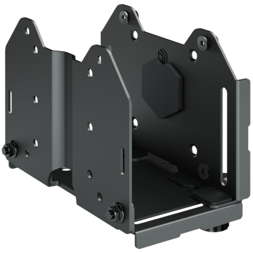 Крепление универсальное для mini PC ONKRON/ макс нагрузка 5кг, крепления на VESA: 75x75, 100x100,  высота mini PC: 12~79мм, ширина и длина mini PC: без ограничений, возможность установки: на стену, под стол, к VESA креплениям монитора, между монитором и к