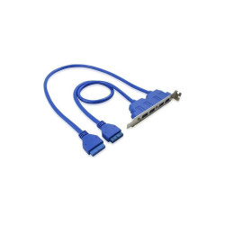 Greenconnect Планка USB 3.0 в корпус GC- 20P2UF2, 2 порта 20 pin AF на 4 (гнезда) внешних порта, синий, пакет