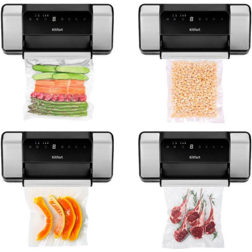 Вакуумный упаковщик Kitfort КТ-1532 130Вт черный/серебристый