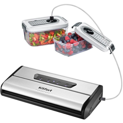 Вакуумный упаковщик Kitfort КТ-1515 175Вт серебристый/черный